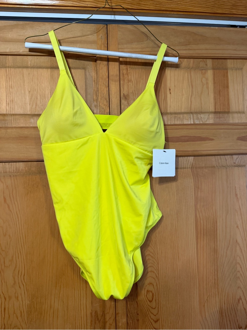 Calvin Klein Bright Neon Yellow Kids One-Piece Swimsuit